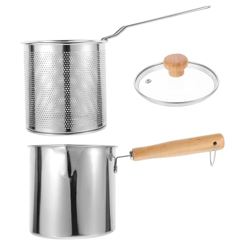 HOMOBABE 304 Kleiner Fritteuse mit Frittierkorb Tempura Frittiertopf für Effizientes Kochen für Haushalte Hitzebeständig und Ergonomisches Design von HOMOBABE