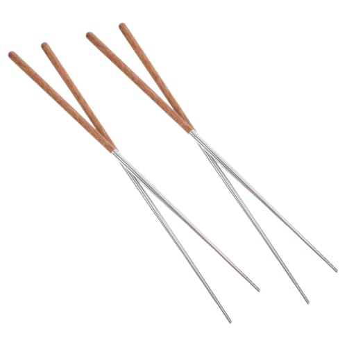 HOMOBABE 2 Paar Lange Kochstäbchen aus Hühnerflügelholz Rutschfeste Frittierstäbchen für Hot Pot Nudelgerichte Leicht zu Reinigen Hitzebeständig Vielseitig Einsetzbar von HOMOBABE