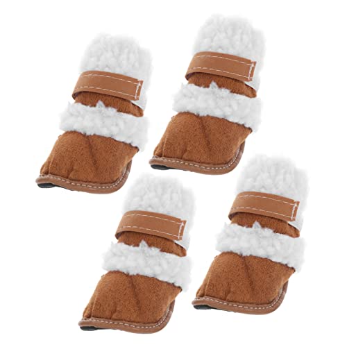 HOMOBABE 2 Paar Schneestiefel Set Hundestiefeletten Schuhe Für Große Hunde Stiefeletten Für Hundepfoten Winterhundestiefel Griffe Haustier Reflektierende Kleine Hundeschuhe Kleine von HOMOBABE