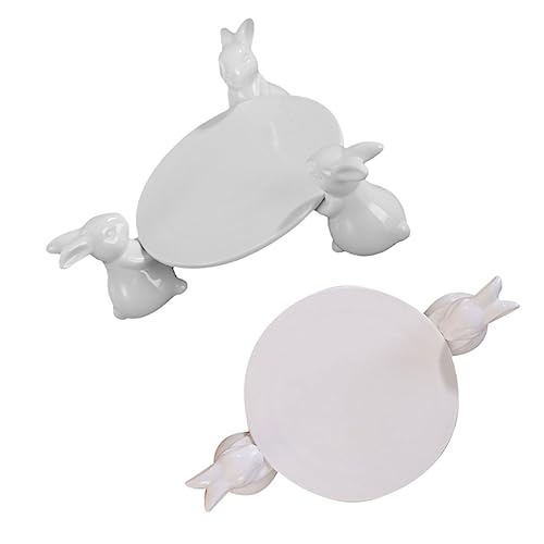 HOMOBABE 2 Satz Kaninchen Tablett aus Keramik drinnen Anzeige Tabletts Hasenteller Dekoration Kaninchen serviertablett Hasen-Tablett- küchentablett Weiß HOMOBABE 2 Satz Kaninchen Tablett aus Keramik drinnen Anzeige Tabletts Hasenteller Dekoration Kaninchen serviertablett Hasen-Tablett- küchentablett Weiß von HOMOBABE