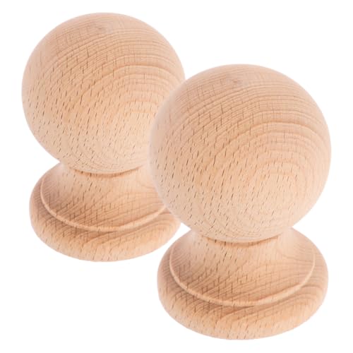 HOMOBABE 2 Stück Dekorative Endstücke für Möbel Unbehandelte Holz Kugel Endkappen für Bettpfosten und Vorhangstangen Einfache Installation für DIY Projekte von HOMOBABE