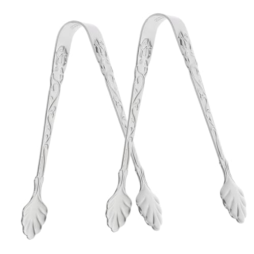 HOMOBABE 2 Stück Eiszange mit Rosendekor Multifunktionale Zange für Zuckerwürfel Eiswürfel und Lebensmittel für Buffets Bbqs und Partys von HOMOBABE