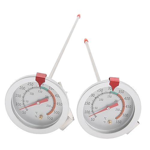 HOMOBABE 2 Stück Frittierthermometer mit Clip Hochtemperaturmesser für Öl und Präzise Messung Langlebige Stabsonde für Grill und Fritteuse von HOMOBABE