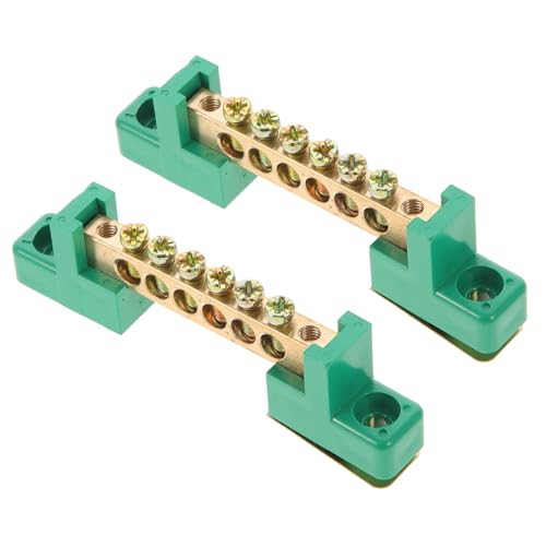 HOMOBABE 2 Stück Kupfer Sammelschienen Verteilerblock mit Anschlussklemmen für Schaltschrank Elektrische Verteilung Langlebig Robust Sicher von HOMOBABE