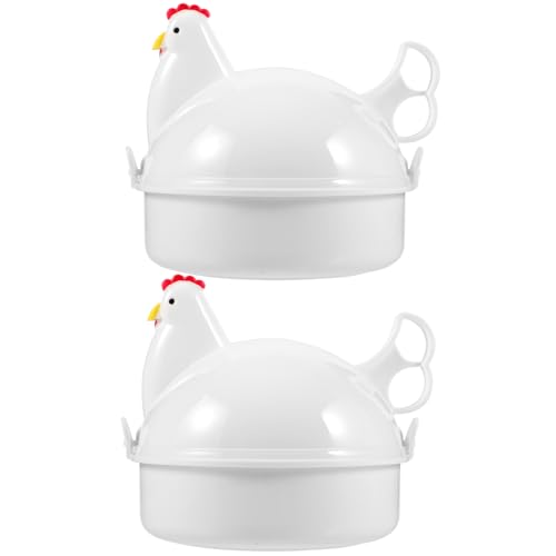 HOMOBABE 2 Stück Mikrowellen Eierkocher Hitzebeständiger Eierdampfer aus Hochwertigem für Schnelles und Kochen von Eiern im Haushalt von HOMOBABE
