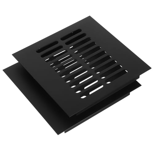HOMOBABE 2 Stück Rechteckige Aluminium Lüftungsgitter für Schrank und Schuhschrank Schwarz Atmungsaktive Abdeckung Korrosionsbeständig Praktisch für Luftzirkulation von HOMOBABE