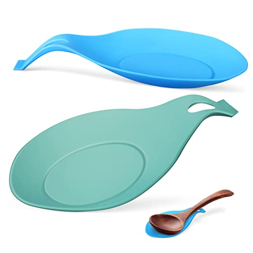 HOMOBABE 2 Stück Silikon Löffelablage Grün und Blau Hitzebeständig Flexible Utensilienhalter für Kochlöffel und Schöpfkellen Rutschfest und Leicht zu Reinigen HOMOBABE 2 Stück Silikon Löffelablage Grün und Blau Hitzebeständig Flexible Utensilienhalter für Kochlöffel und Schöpfkellen Rutschfest und Leicht zu Reinigen von HOMOBABE