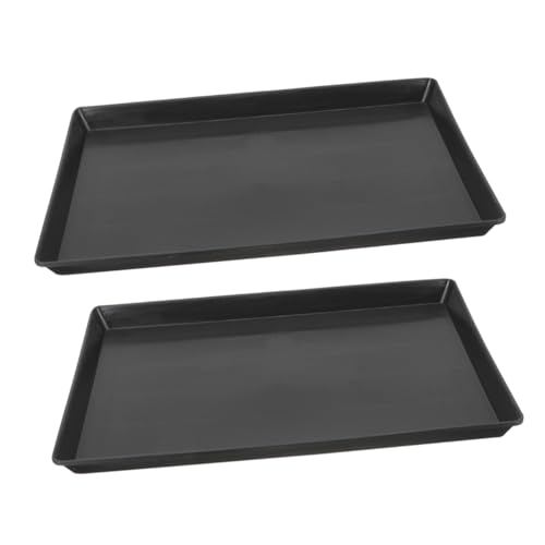 HOMOBABE 2 Stück Tablett für Tierkäfige Töpfchen für Haustiere Kleines Hundekistentablett Hundebox Tablett Käfigfach zum Ersetzen Hasenkäfig-Bodenschale Vogelkäfig Tablett Abs Schwarz von HOMOBABE
