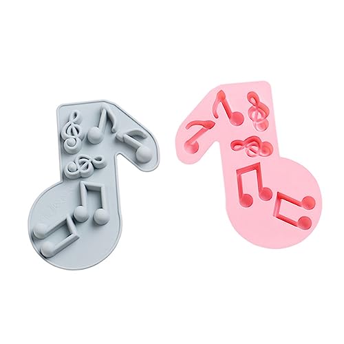 HOMOBABE 2 Stück Teiliges Silikonform für Hausgemachte Backwaren Notenform für Schokolade für Kuchen Vielseitig Einsetzbar Mikrowelle und Backofen Lebensmittelechtes Zufällige Farbe von HOMOBABE