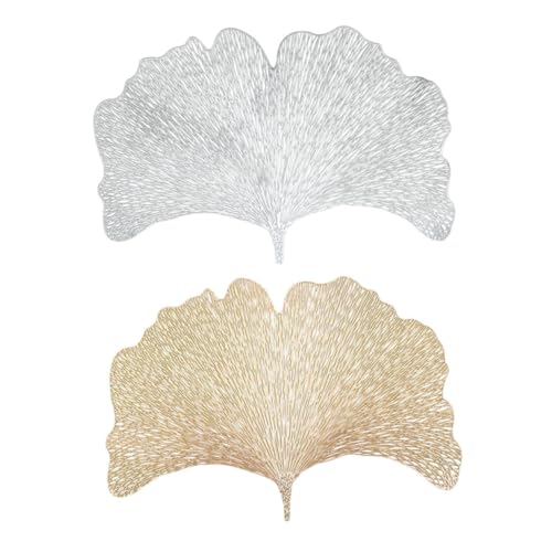 HOMOBABE 2 Stück Tischset Untersetzer Beige ästhetisch Outdoor- drinnen tischunterlage tischmatte platzset abwaschbar Tischdekoration Haushaltsgeschirr Matte für Tasse PVC Silver von HOMOBABE