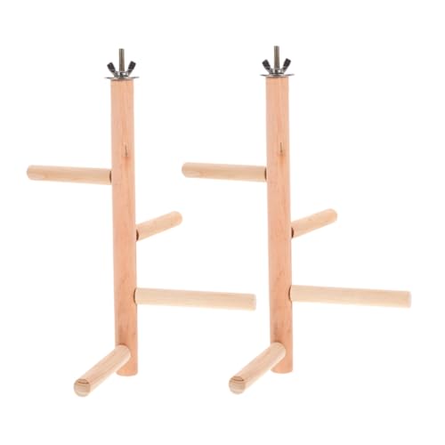 HOMOBABE 2 Stück Vogelspielzeug aus Holz Sitzstange für Papageienkäfig Kletterplattform für Koordination und Balance zu Installieren und Robust von HOMOBABE