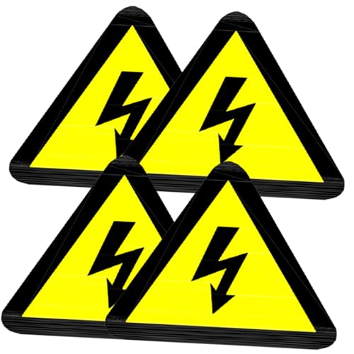 HOMOBABE 20 Blatt Selbstklebende Warnaufkleber Blitzsymbol Hochvolt Warnschild für Elektrozaun Elektrische Schaltschränke Wetterfeste Sicherheitsmarkierung Gelbes Dreieck für Werkstatt und von HOMOBABE