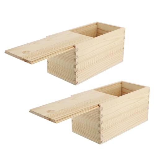 HOMOBABE 2Stücke Hölzerne Gleitkästen Multifunktionale Aufbewahrungsboxen aus Hochwertigem Holz für Ordnung im Schlafzimmer und Wohnzimmer als für Freunde von HOMOBABE