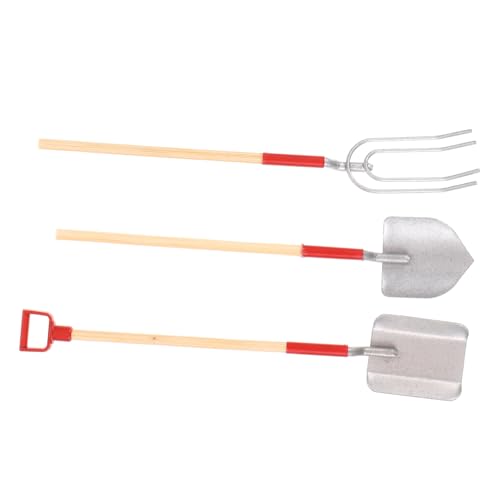 HOMOBABE 3 Stück Mini -Gartenhacke Miniaturwerkzeug für den Garten Mikro-Gartendekore Mini- -Szenen-Layout winziges Hausgartenwerkzeug Mini- Legierung von HOMOBABE