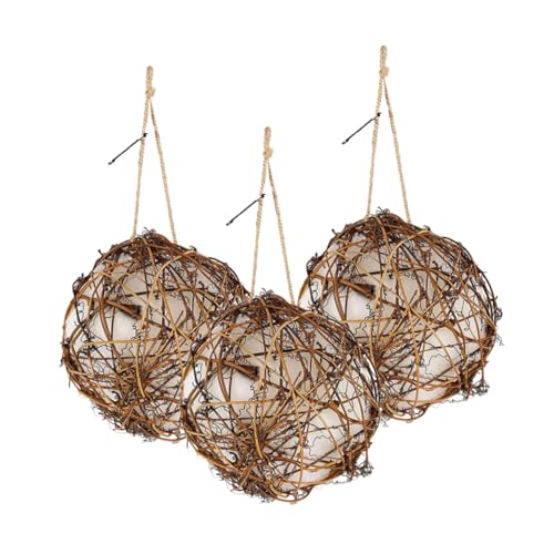 HOMOBABE 3 Stück Nestbauer Nistfutterspender Wildmaterial Hängende Häuser Nest Nester Nest Im Freien Fütterung Aus Holz von HOMOBABE
