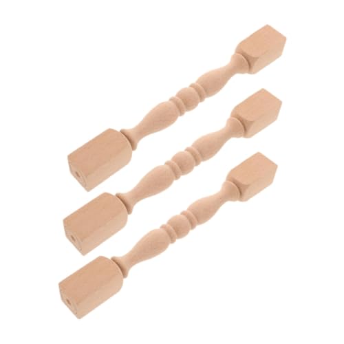 HOMOBABE 3stücke Holz-treppenspindel-endstücke Zum Basteln Runde Holzkugel-endstücke Unbehandelte Für Und Dekorative Für Bettpfosten von HOMOBABE