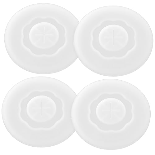 HOMOBABE 4 Stück Silikon Trinkglas Deckel Wiederverwendbare Abdeckungen mit Trinkhalmloch für Kaffeetassen Wasserbecher und Weingläser Staubdicht und Einfach zu Reinigen von HOMOBABE