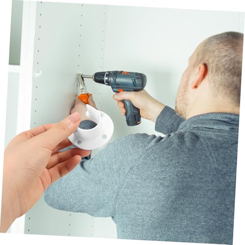 HOMOBABE 4 Stück Teiliges Edelstahl Gardinenstangenhalter Robuste Kleiderstangenhalterung mit Offenem Flansch Vielseitige Stangenstütze für Bad Kleiderschrank und Balkon Einfache Montage von HOMOBABE
