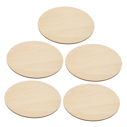 HOMOBABE 5 Stück Teiliges Runde Holzscheiben Dünn Unvollendet Leichte Holzplatten zum Basteln DIY Supplies zum Gravieren und Bemalen für Türkränze und Dekorationen von HOMOBABE
