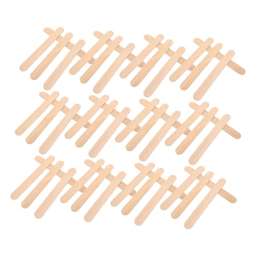 HOMOBABE 50 Stück Bunte Holz eisstiele zum Basteln Wiederverwendbar Leicht zu Bemalen für DIY Handwerksprojekte Kinderaktivitäten und Sommerfeste Umweltfreundlich von HOMOBABE