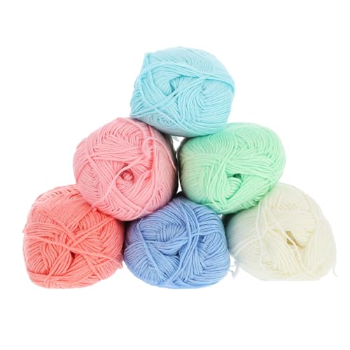 HOMOBABE 6 Rollen Häkelgarn Baumwolle Mitteldick Robustes Strickgarn Vielseitig für DIY Handarbeit Haushalt Geeignet HOMOBABE 6 Rollen Häkelgarn Baumwolle Mitteldick Robustes Strickgarn Vielseitig für DIY Handarbeit Haushalt Geeignet von HOMOBABE