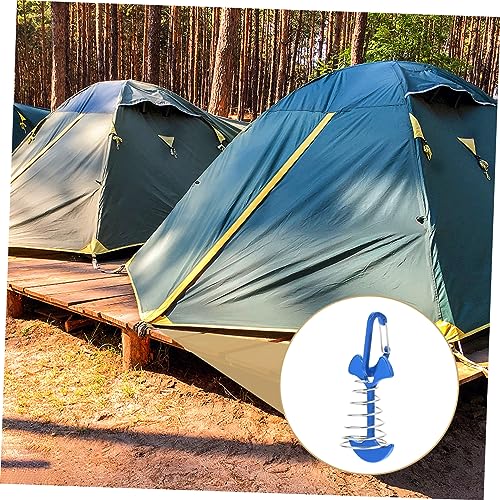 HOMOBABE 6 Sätze Teiliges Zeltheringe aus Aluminiumlegierung mit Federfeder und D Ring Multifunktionale Starke Bodenanker für Campingzelte und Planen Windfest für Outdoor Aktivitäten und von HOMOBABE