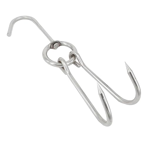 HOMOBABE 6 Stück Doppel Fleischhaken zum Trocknen von Ente und Grillen Robuste Hängestangen für Bbq Räucherofen und Fleischverarbeitung Durchmesser von HOMOBABE