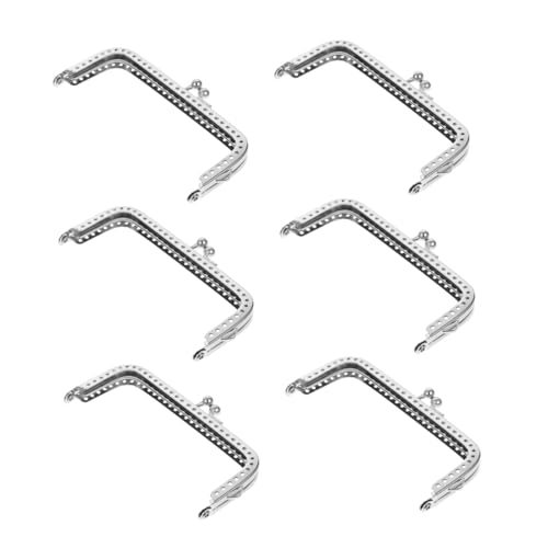 HOMOBABE 6 Stück Teiliges Stabile Silberne Taschenrahmen aus Glatt mit Zwei Ösen Langlebig und Praktisch für DIY Handtaschen Geldbörsen Umhängetaschen und Abendtaschen von HOMOBABE