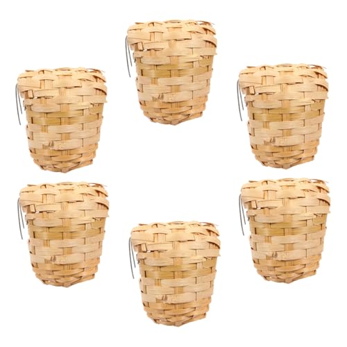 HOMOBABE 6 Stück Vogelnest Weidenvogelnest Strohmaterial Haus Vogelschutz Vogelschutz Für Draußen Gewebt Kreatives Vogelnest Garten Hängender Schlafplatz von HOMOBABE