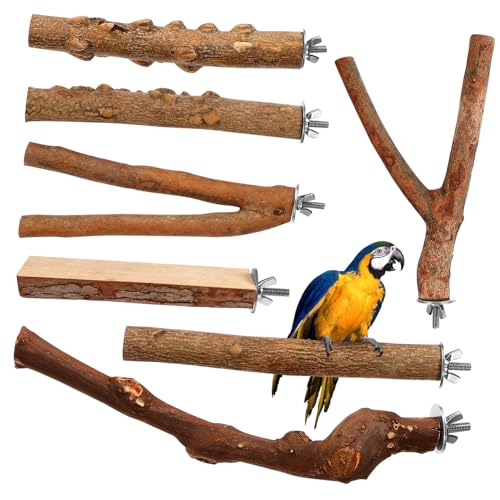 HOMOBABE 7stücke Teiliges Set Aus Natürlichen Holz-sitzstangen Für Vögel Kletterspielzeug Und Perches Für Papageien Sittiche Und Andere Kleine Vögel Installieren rutschfeste von HOMOBABE