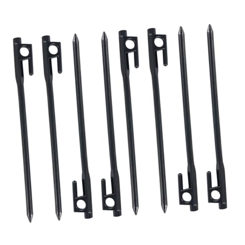 HOMOBABE 8 Stück Teiliges Gusseisen Zeltheringe Robust mit Rundem zum Befestigen von Zelten Markisen und Sonnensegeln Wetterfeste Bodenanker für Outdoor Camping und Strand von HOMOBABE