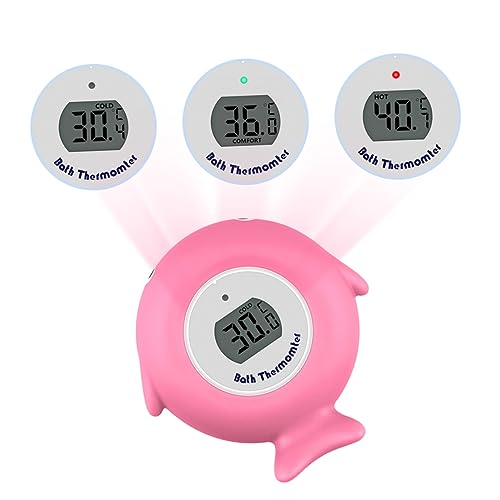 HOMOBABE Badewasser Thermometer Fischform Wasserdichtes für Badewanne Pool Teich mit LED Anzeige von HOMOBABE