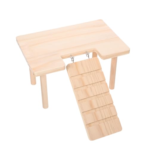 HOMOBABE Dekoratives Hamster aus Holz Verschleißfeste mit Kletterrampe für Chinchillas und Meerschweinchen für Entdeckung von HOMOBABE