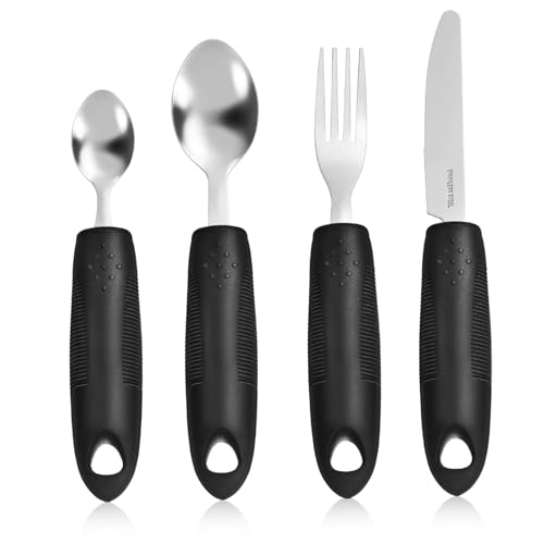 HOMOBABE Einstellbare Essutensilien für Senioren Teiliges Set mit Gewichteten Griffen Ergonomisch und Rutschfest für Menschen mit Handzittern und Behinderungen aus Hochwertigem HOMOBABE Einstellbare Essutensilien für Senioren Teiliges Set mit Gewichteten Griffen Ergonomisch und Rutschfest für Menschen mit Handzittern und Behinderungen aus Hochwertigem von HOMOBABE