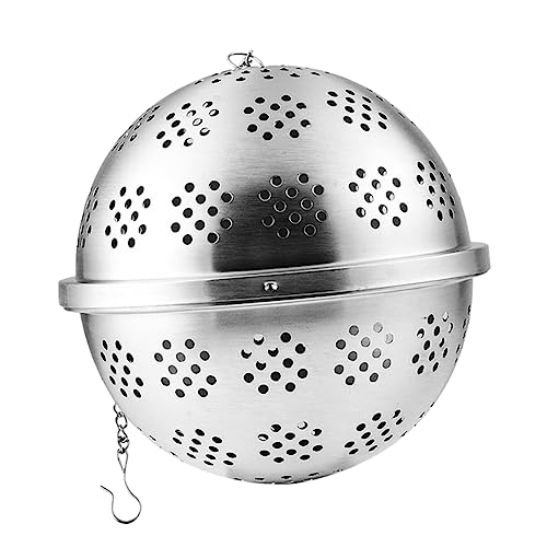 HOMOBABE Gewürzfilterkugel Teesiebe für losen Tee Teesieb mit losen Blättern Teeblätter sieb infused tea tee infuser gewürze kühles Gewürz Teefilterkugel Gewürzkugel Rostfreier Stahl Silver von HOMOBABE