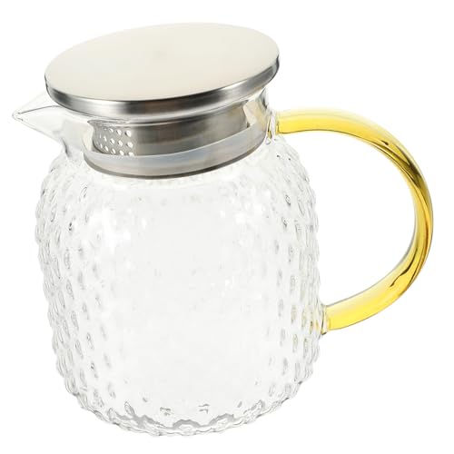 HOMOBABE Glaskaraffe mit Deckel Transparente Wasserkaraffe für Saft Tee und Kalte Getränke für Hotel Restaurant Alltag Leicht zu Reinigen und Langlebig von HOMOBABE