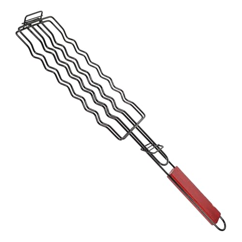 HOMOBABE Grillkorb für Hot Dogs und Robuster Bbq Halter für Grillen im Freien Camping und Picknick Integriertes Grillnetz für Effizientes Kochen von HOMOBABE