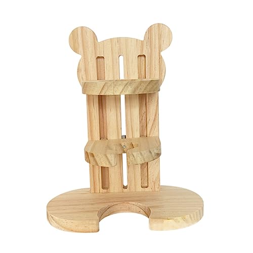 HOMOBABE Hamster Wasserflaschenhalterung aus Holz Verstellbarer Halter für Hamster Mäuse und Ratten Leckfrei und Sicher Trinkposition für Kleine Haustiere von HOMOBABE