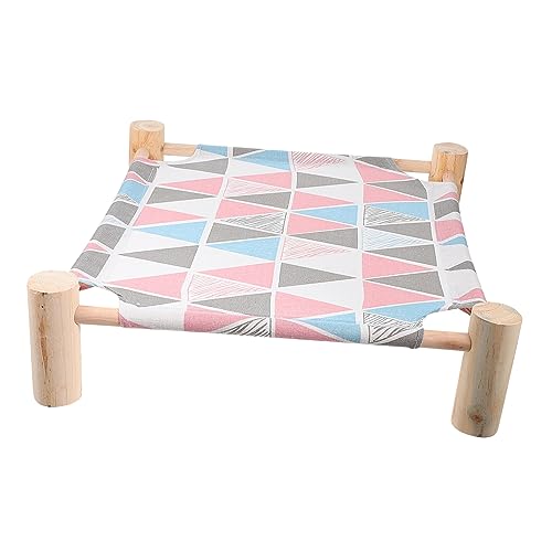 HOMOBABE Erhöhtes Katzenbett Waschbare Hängematte Für Katzen Platzsparend Und Komfortabel Für Drinnen Pinkes Dreieck-Design Für Entspannte Schlafpositionen von HOMOBABE
