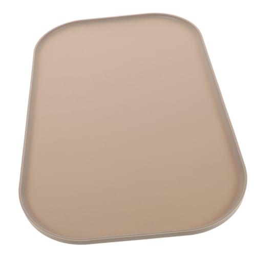 HOMOBABE Haustier Futtermatte mit Erhöhter Kante rutschfeste Futterunterlage für Hunde und Katzen Leckfreie Dekorative Napfunterlage zum Schutz der Oberfläche Leicht zu Reinigen Beige von HOMOBABE