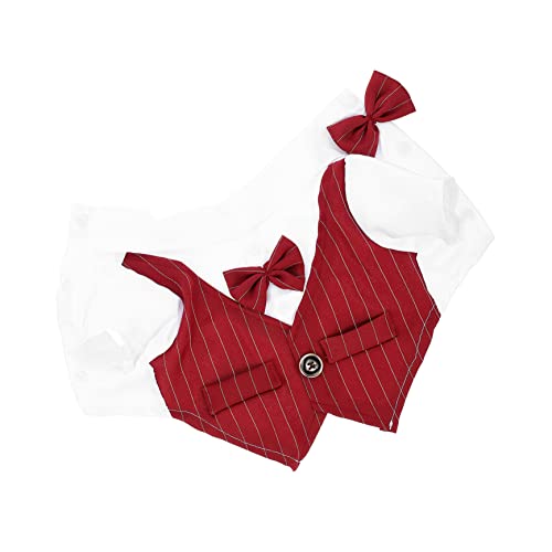 HOMOBABE Hochzeitsanzug für Haustiere Rotes Formalkleid für Hunde und Katzen für Partys Hochzeiten Geburtstagsfeiern und Bequem und Hautfreundlich Leicht zu Lagern Transportieren von HOMOBABE