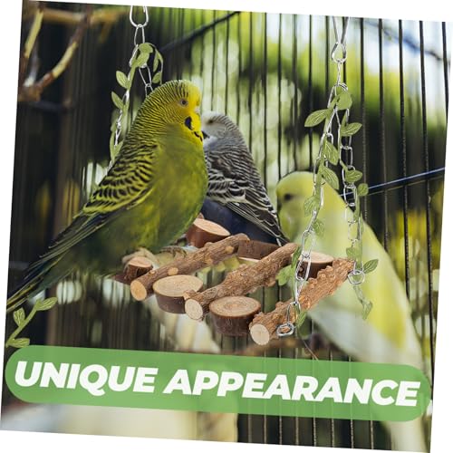 HOMOBABE Holz Vogelschaukel Parrot Swing Sitzstange aus Robustem Holz für Wellensittiche und Papageien Kauspielzeug und Spielplatz für Kleinvögel Langlebiges Vogelkäfig Zubehör von HOMOBABE