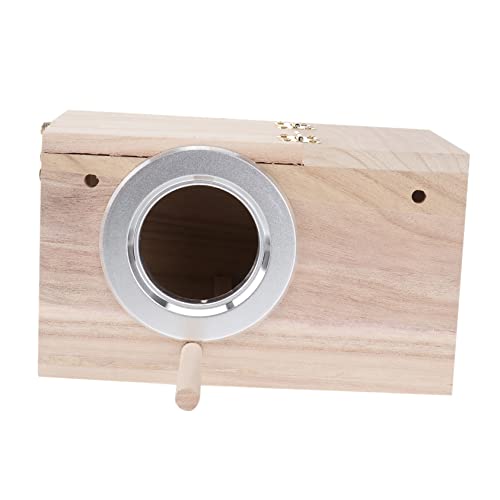 HOMOBABE Vogelpapagei Halter Holz Vogel Nesting Organizer Mit Fenster Für Vogelbeobachtung Brutnest Für Sittiche Nymphensittiche Und Wildvögel Wetterfestes Vogelnest Aus Robustem Holz von HOMOBABE