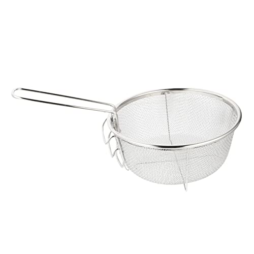 HOMOBABE Runder Frittierkorb aus Faltbares Küchensieb für Topf und Fritteuse zum Abseihen und Filtern von Lebensmitteln Zubehör für Zuhause und Gastronomie von HOMOBABE