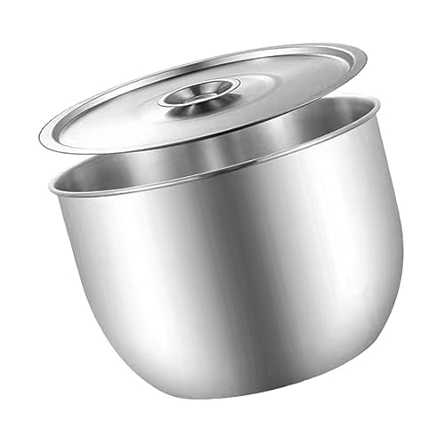 HOMOBABE Edelstahl Rührschüssel Mit Deckel Für Lebensmittelschüssel Salathalter Suppenbehälter Backzubehör Für Esszimmer Restaurant Zuhause Hotel von HOMOBABE