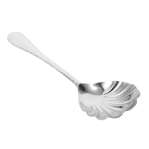 HOMOBABE Servierlöffel mit Muschelmuster Robuster Allzwecklöffel für Küche und Tisch Gehämmertes Design Langlebig und Vielseitig Einsetzbar zum Rühren und Servieren von HOMOBABE