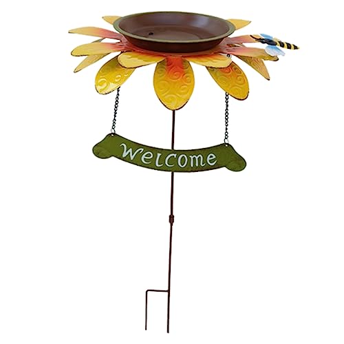 HOMOBABE Sonnenblumen-vogelfutterspender Aus Dekorative Gartensteckfigur Für Außenbereich Leicht Zu Reinigen Langlebig Anlockung Von Wildvögeln Gartendekoration von HOMOBABE