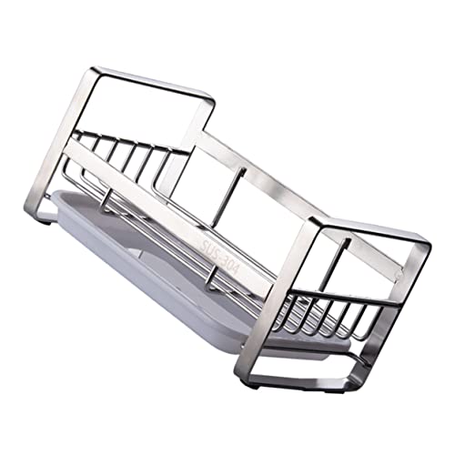 HOMOBABE Stainless Steel Spüle Organizer mit Abtropfpfanne Rostfreier Schwammhalter für Küchenspüle Luftdurchlässiges Design für Schnelles Trocknen für Spülen und Zufällige von HOMOBABE