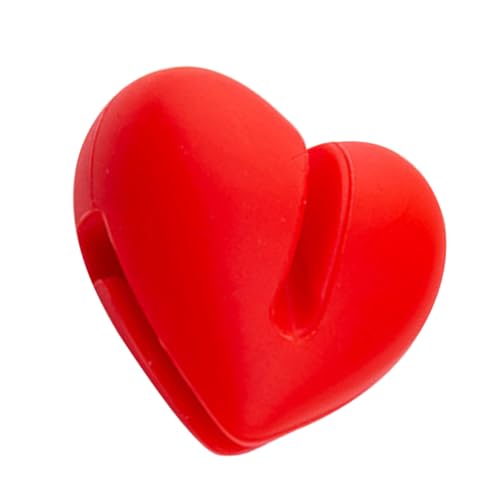 HOMOBABE Thermometer Clip Holder für Kochen und Backen Herzform Rot Einsetzbar Stabiler Halt für Temperatursonden für Fritteuse Milch und Süßigkeiten von HOMOBABE