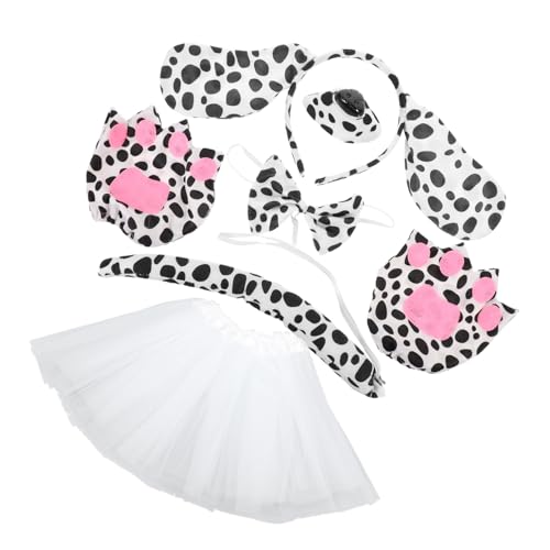 HOMOBABE Tierisches Hundekostüm Teiliges mit Welpen Ohren Haarreif Tutu Rock Falscher Nase Schleife und Handschuhen für Party Cosplay und Rollenspiele von HOMOBABE